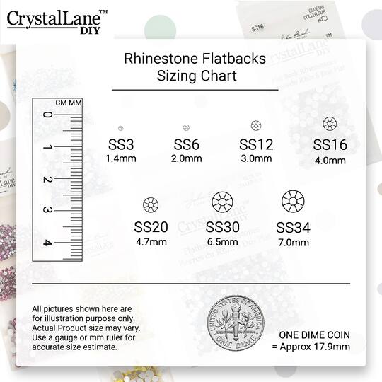 Crystal Lane DIY SS20 Round Glass Hotfix Flatback Rhinestones, 1,440ct